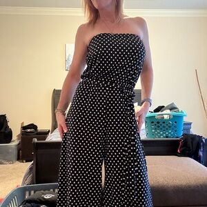 MSK Black and White Polka Dot Jumpsuit